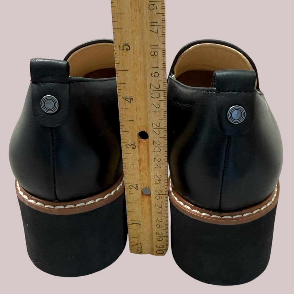 Naturalizer Darry Womens 6M Black Loafer Shoes Heeled Lug Sole Slip On Comfort - Picture 4 of 10